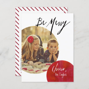 Modern Pop Be Merry in Red Holiday Postcard