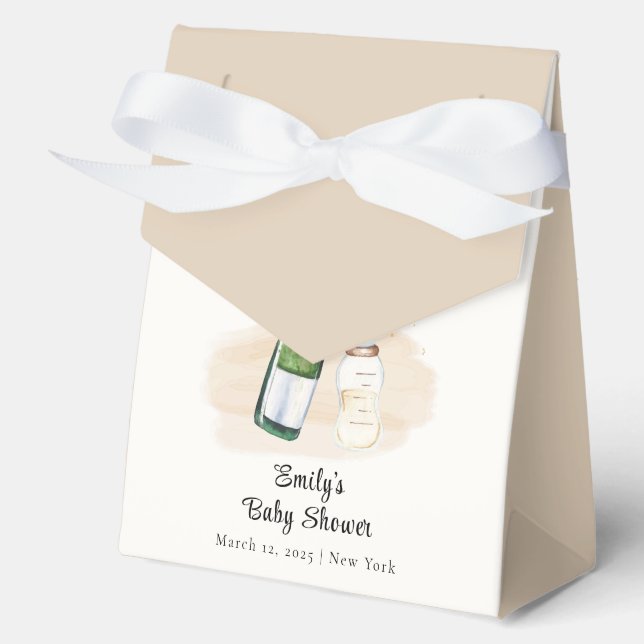 Modern Poppin Bottles Champagne Baby Shower Favor Box (Front)