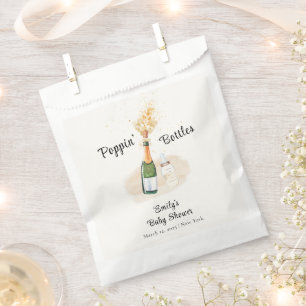 Modern Poppin Bottles Champagne Baby Shower Favour Bag