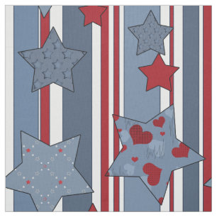 Modern, Popular, Patriotic, Youth, Stars Fabric