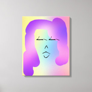 MODERN PORTRAIT OF LADY WITH PURPLE HAIR CANVAS PRINT