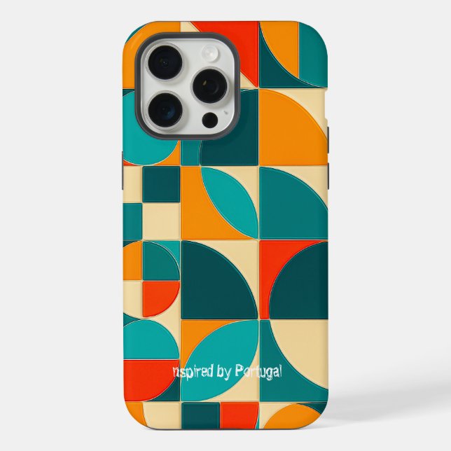 Modern Portuguese Azulejo Tile Pattern iPhone Case (Back)