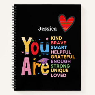 Modern Positive Affirmations Typography Notebook