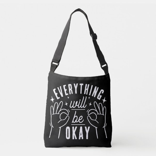 Modern Positivity Typography Motivational Crossbody Bag (Front)
