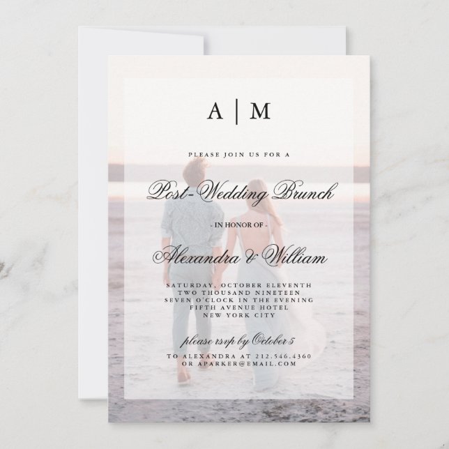 Modern Post Wedding Brunch | Overlay with Photo Invitation (Front)