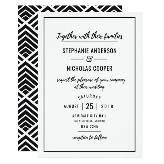 Modern poster wedding invitation
