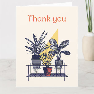 Modern potted house plant Botanical Thank You Card