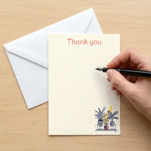 Modern potted house plant Botanical thank you Card