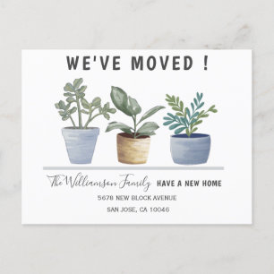 Modern Potted Plants We've Moved Announcement