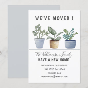 Modern Potted Plants We've Moved Announcement
