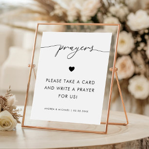 Modern Prayers for Bride and Groom Wedding Sign