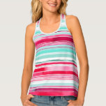Modern Preppy Cyan Magenta Watercolor Stripe Tank Top<br><div class="desc">Modern Preppy Cyan Magenta Watercolor Stripe Pattern Women's Tank Top features a modern cyan and mageneta watercolor stripe pattern. Perfect gift for her for birthday,  mom for Mother's Day,  sister or bestie for Christmas and holidays. Designed by ©Evco Studio www.zazzle.com/store/evcostudio</div>