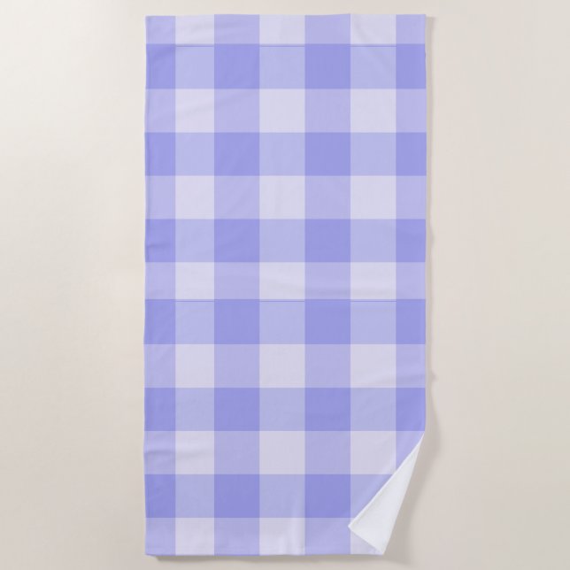 Modern Preppy Gingham Beach Towel (Front)