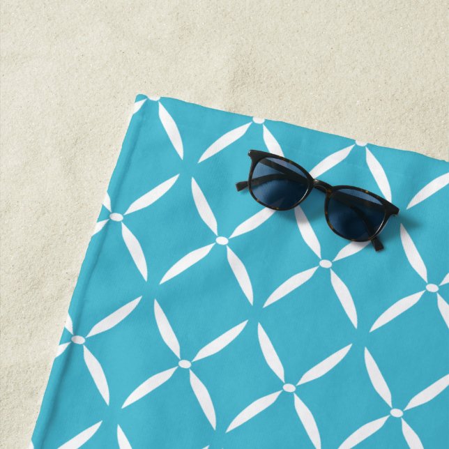 Modern Preppy Pattern Beach Towel (In Situ)