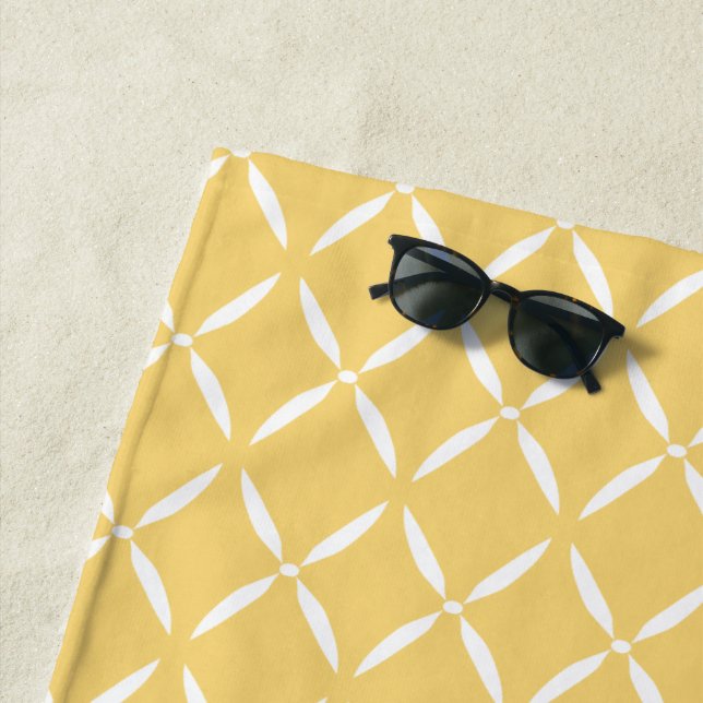 Modern Preppy Pattern Beach Towel (In Situ)