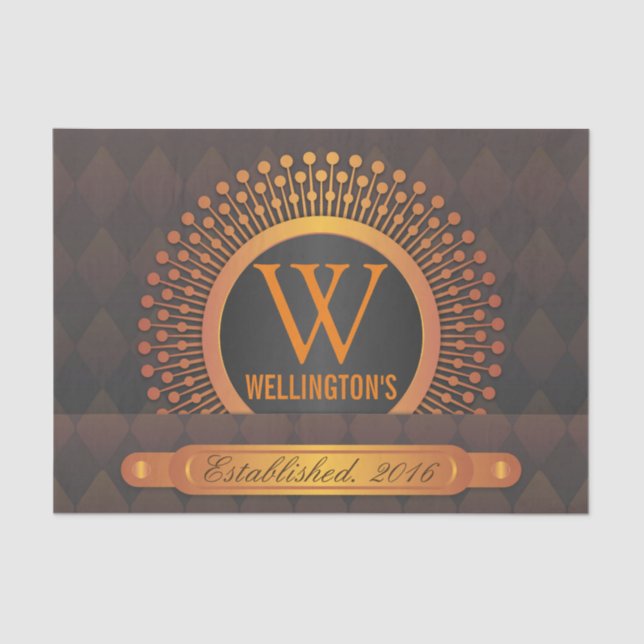 Modern Preppy Personalized Monogram Family Name Tissue Paper (Front)