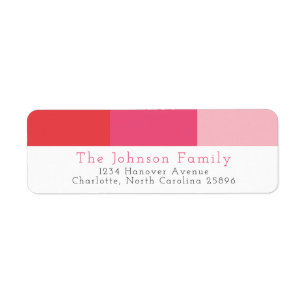 Modern Preppy Red Pink Stripe Return Address