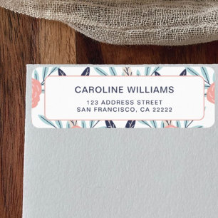 Modern Pretty Cute Floral Flowers Return Address 