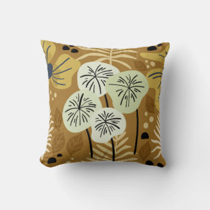 Modern Pretty Foliage Floral Pattern Throw Pillow