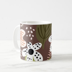 Modern Pretty Foliage Leaves Floral Pattern Coffee Mug