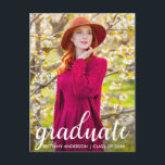 Modern Pretty Graduation Photo Announcement W<br><div class="desc">Modern Pretty Graduation Photo Announcement Postcard - Blank Back</div>