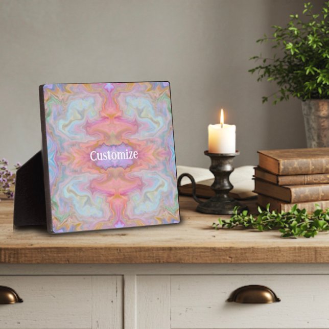 Modern Pretty Pastel Abstract Boho ONE WORD  Plaque (Creator Uploaded)