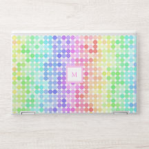 Modern Pretty Pastel Rainbow Dots Monogram