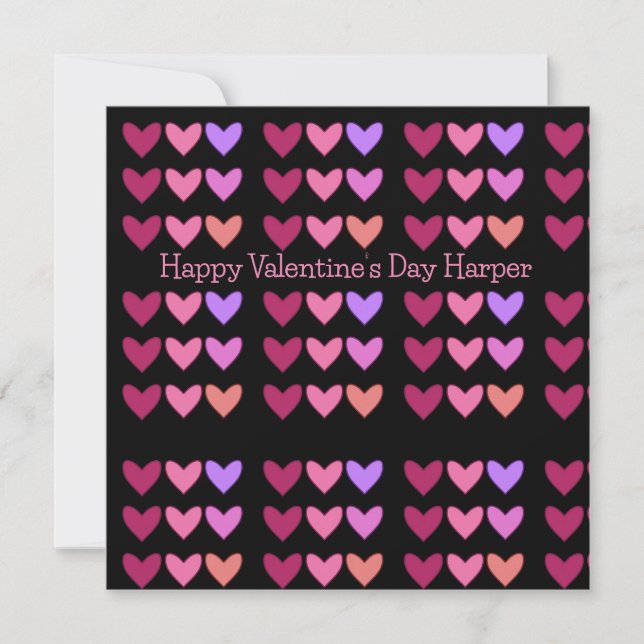 Modern Pretty Pink & Colourful Valentine’s Day Holiday Card (Front)