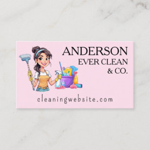 Modern Pretty Woman Cleaning and Maid Services Business Card