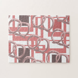 Modern Pretzel Pink Jigsaw Puzzle