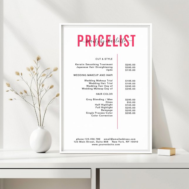 Modern,  price list Poster (Creator Uploaded)