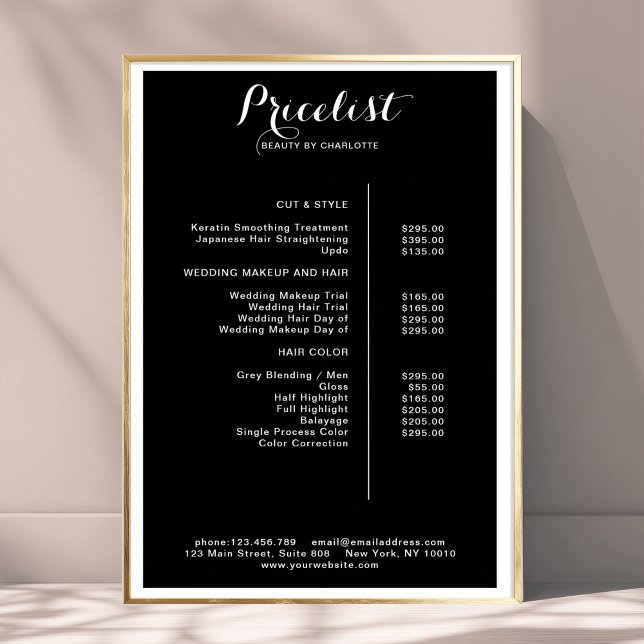 Modern,  price list Poster (Modern, price list Poster)
