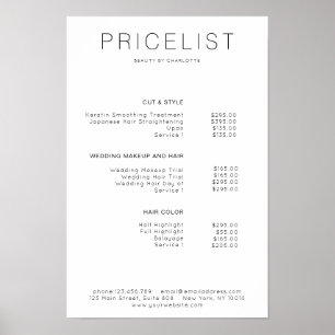 Modern, price list Poster