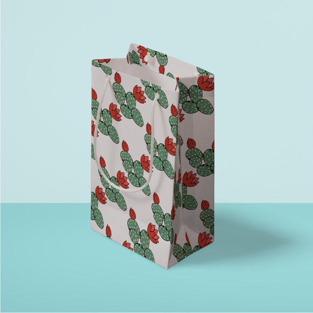 Modern Prickly Pear Cactus Small Gift Bag (Creator Uploaded)