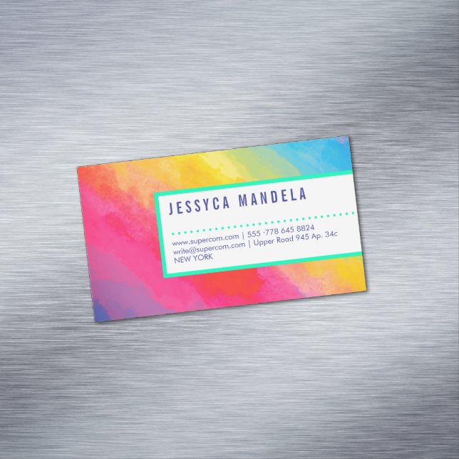 Modern pride rainbow 	Magnetic business card (In Situ)