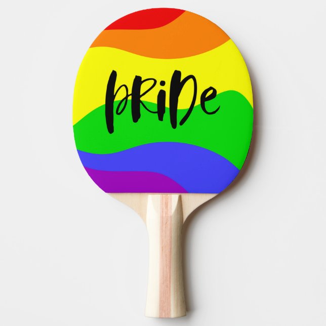 Modern Pride Rainbow Ping Pong Paddle (Front)
