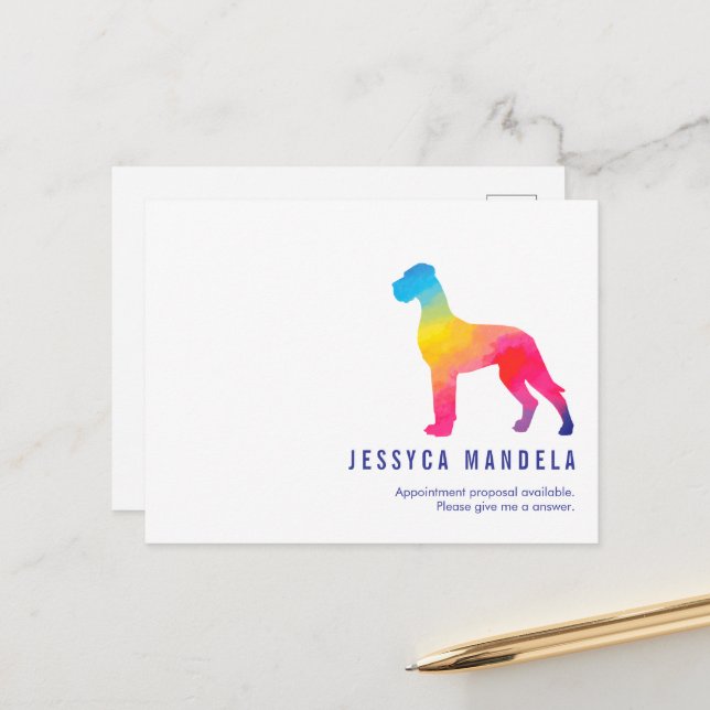 Modern pride rainbow postcard (Front/Back In Situ)