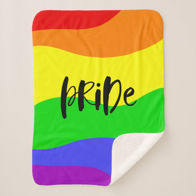 Modern Pride Rainbow Sherpa Blanket (Front)
