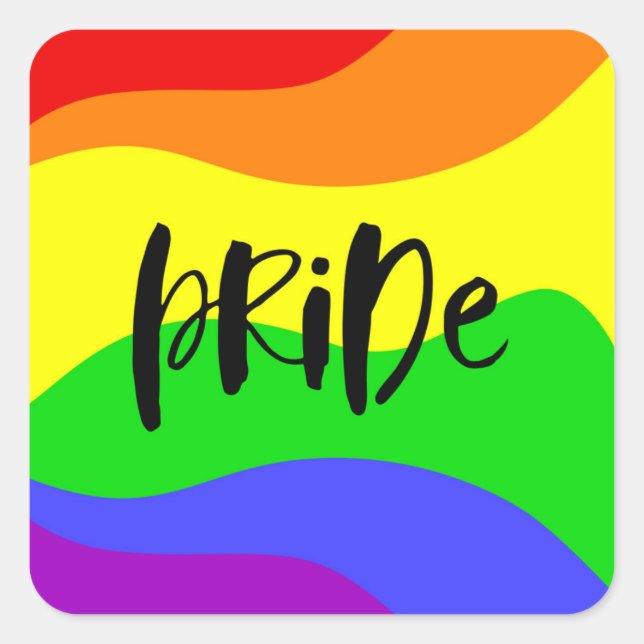 Modern Pride Rainbow Square Sticker (Front)