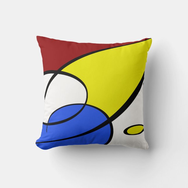 Modern Primary Colours Throw Pillow (Front)