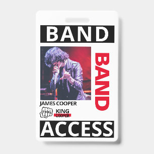 Modern Print Logo Custom Name V.I.P Band Employee Badge
