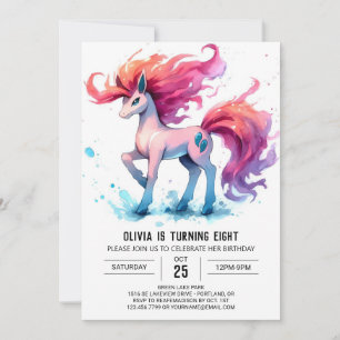 Modern Printable Horse Birthday Invitation