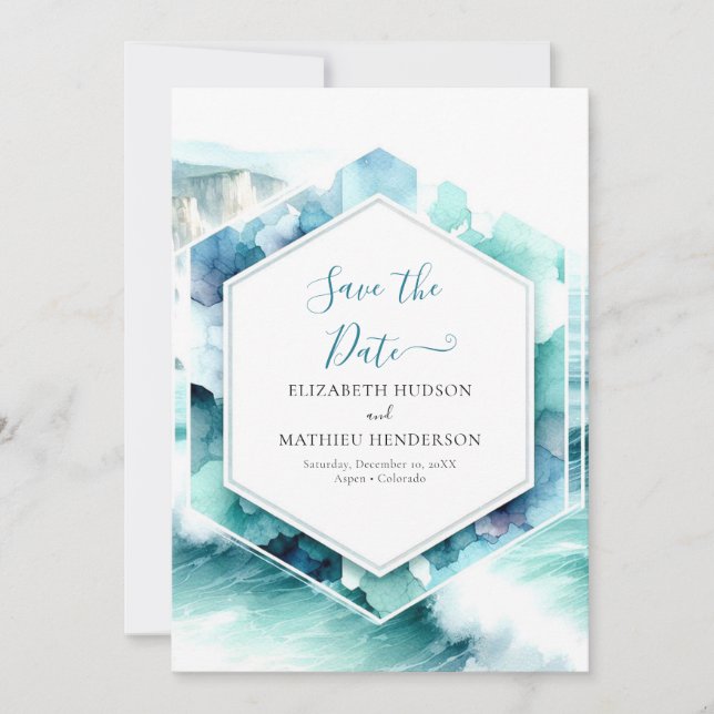 Modern Printable Nautical Wedding Save The Date (Front)