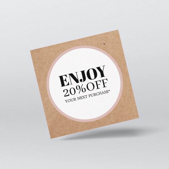 Modern Printed Kraft White Circle Salon Discount Card (Creator Uploaded)