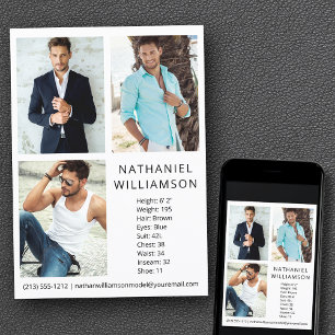 Modern Pro Model and Actor 3 Photos Comp Card