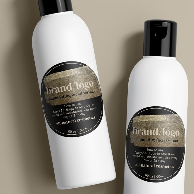 Modern Product Faux Gold Brush Stroke Label (Creator Uploaded)