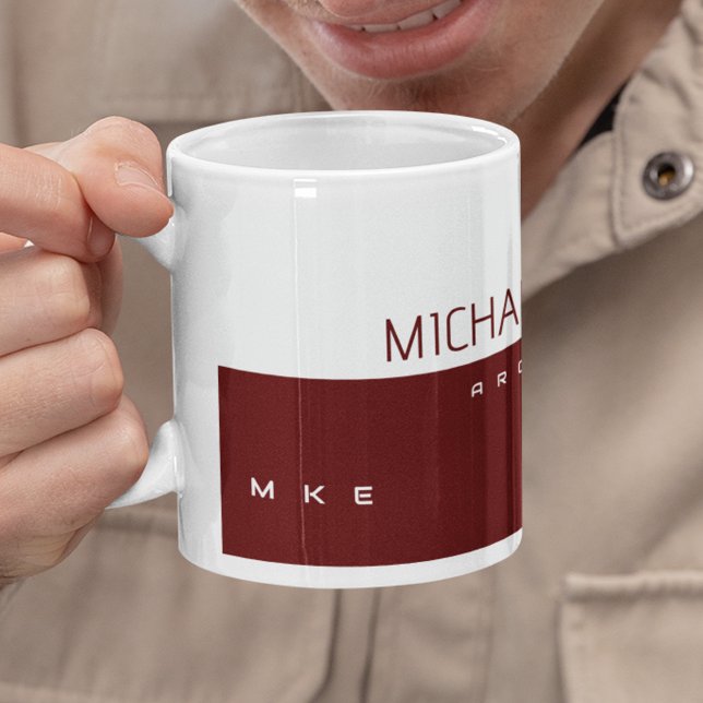 Modern Prof (architect) half-dark-red half-white Coffee Mug (Creator Uploaded)