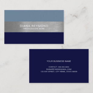 Modern Prof. Grayish 2-Tone Blue Stripes Business Card