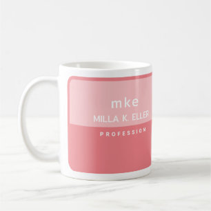 Modern Profession 2-Tone Pink Coffee Mug with Name