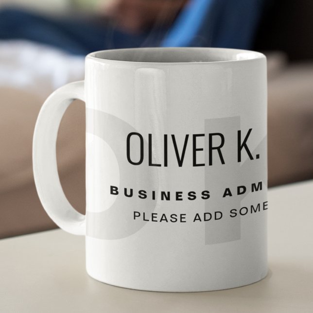 Modern Profession Coffee Mug with Monogram (modern and elegant )